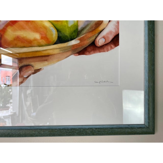 Glass Sean Callahan " Mango Man " Watercolor Painting, Framed For Sale - Image 7 of 12