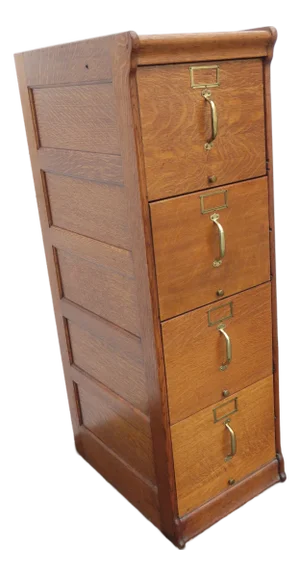 Early 1900s Tiger Oak File Cabinet Cupboard 6411