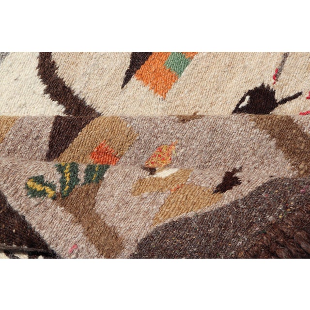 Vintage African Tapestry With Tribal Village, Wildlife and Hunting Scene For Sale - Image 14 of 15