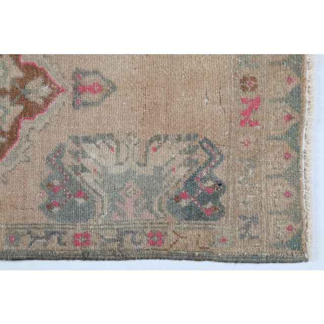 Mid 20th Century Bohemian Turkish Entryway Rug - Vintage Turkish Tribal Wool Door Mat –1' 8'' X 3' 4'' For Sale - Image 5 of 11