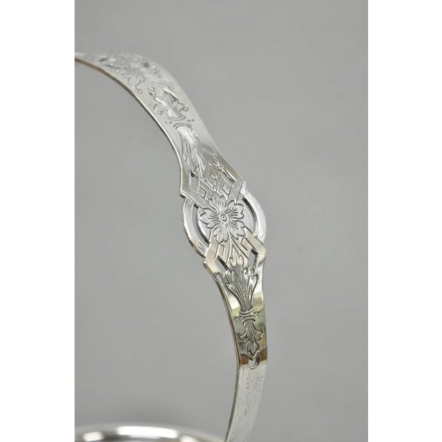 Antique Pairpoint Victorian Silver Plated Fluted Brides Flower Basket Vase For Sale - Image 9 of 15