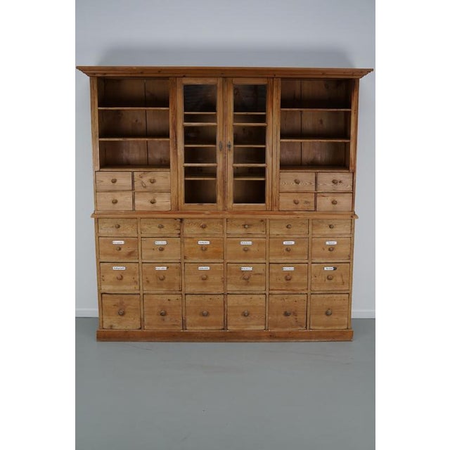 Large Antique Early 20th Century German Pine Apothecary Cabinet For Sale - Image 9 of 18
