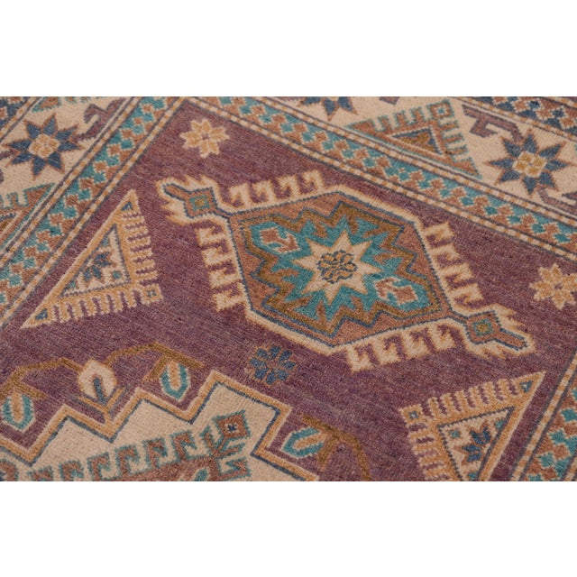 Tribal Kazak Light Purple/Beige Wool Rug - 3'4''x4'10'' For Sale In New York - Image 6 of 10