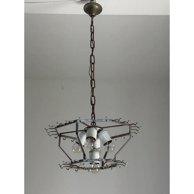Mid-Century Modern Murano Glass Chandelier in the style of Venini, 1950s For Sale - Image 14 of 16