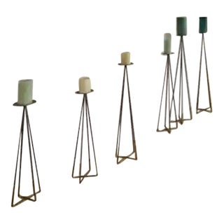 Metal Tower Candle Holders (Set of 6) For Sale