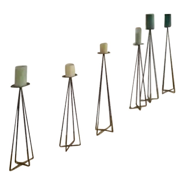Metal Tower Candle Holders (Set of 6) For Sale