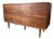 Vintage Mid Century MCM Walnut 6-Drawer Dresser With White Laminate Top For Sale