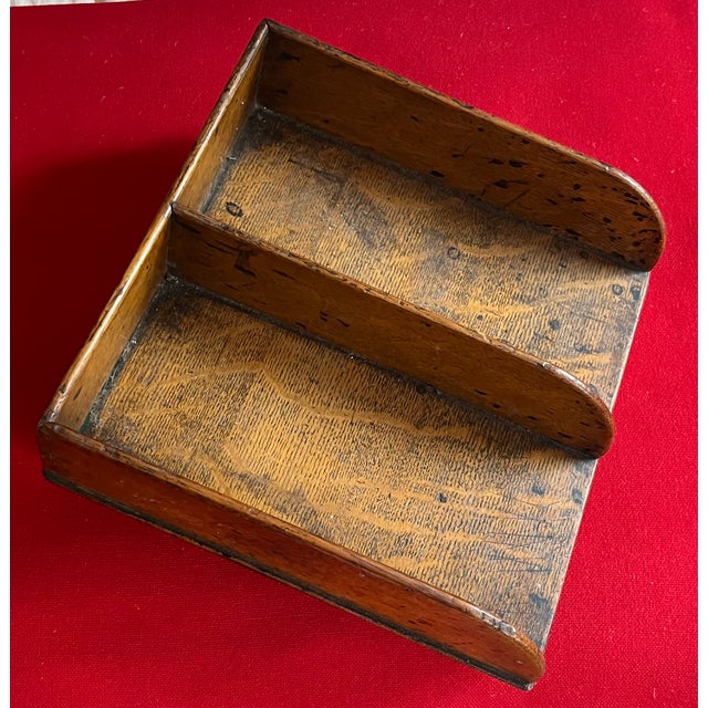 Antique 19th Century English Figured Oak Stationery Tray or Letter Caddy Sorting Rack for the Desk For Sale - Image 10 of 16