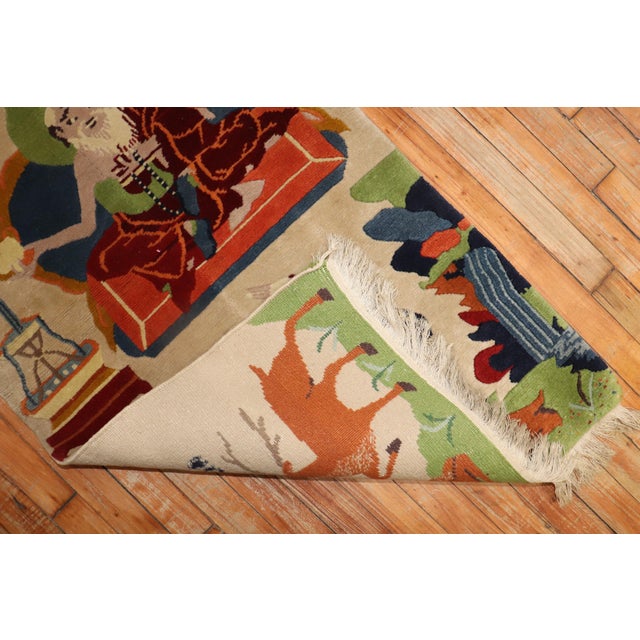 Late 20th Century Chinese Buddhist Meditation Pictorial Rug For Sale - Image 9 of 18