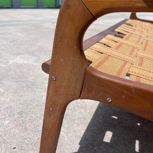 Adrian Pearsall (Attr.) Model 1209 Sculptural Wood 3 Seat Sofa for Restoration For Sale In West Palm - Image 6 of 12