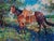 He Awaits by Jeff Slemons | Soft Pastel on Sanded Paper Horse with Saddle in a Pastoral Setting For Sale