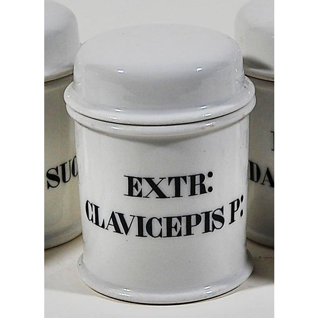 White Vintage Porcelain Chemist Jars - Set of 6 For Sale - Image 8 of 11