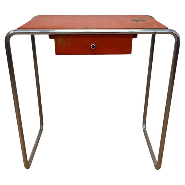 Bauhaus Model R12 Table in Chromed Tubular Steel attributed to Robert Slezak, 1930s For Sale