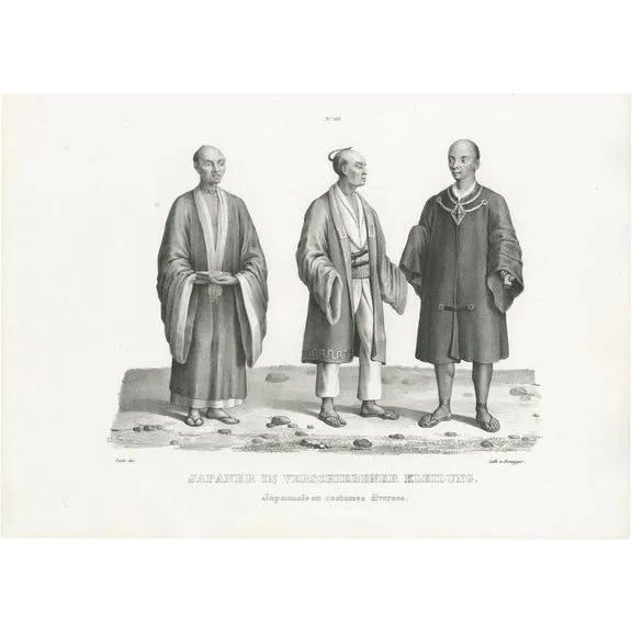 Honegger, Japanese Men and Their Costumes, 1845, Print For Sale