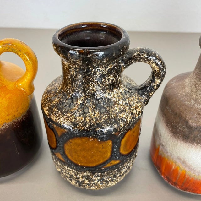 Vintage Pottery Fat Lava Multicolor Vases from Scheurich, Germany, Set of 5 For Sale - Image 9 of 18