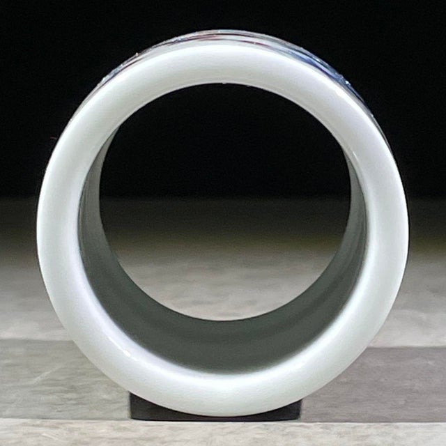 Late 20th Century Chinese Blue & White Underglaze Red Porcelain Thumb Ring For Sale - Image 5 of 9