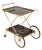 Vintage Italian Bar Cart with Dark Mirrored Glass Shelves, 1960s For Sale