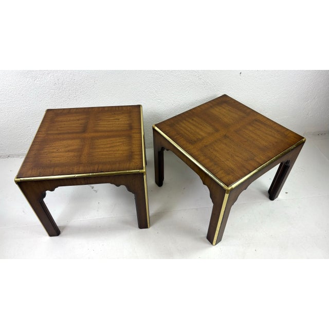 Wood Mid-Century Vintage Walnut Side Tables After Baker Furniture For Sale - Image 7 of 9