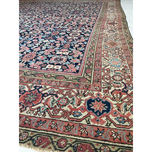 Textile Lattice Pattern Antique Feraghan Rug - 10.2 X 12.10 For Sale - Image 7 of 12