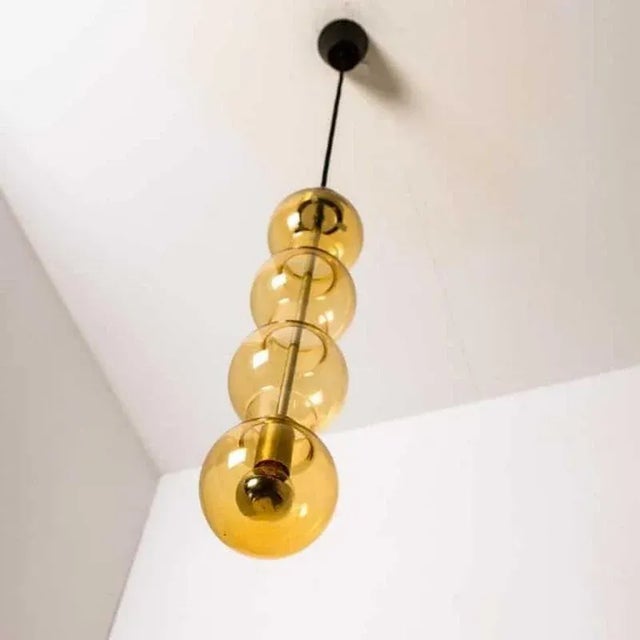 Glass Amber Pendant Light, 1960s For Sale - Image 11 of 13