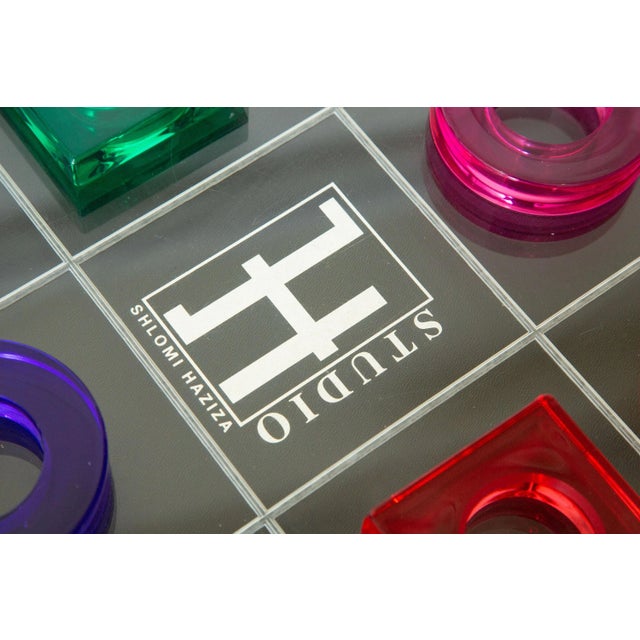 Vintage Haziza Jewel Toned Lucite Tic Tac Toe Game, 1970's For Sale - Image 12 of 13