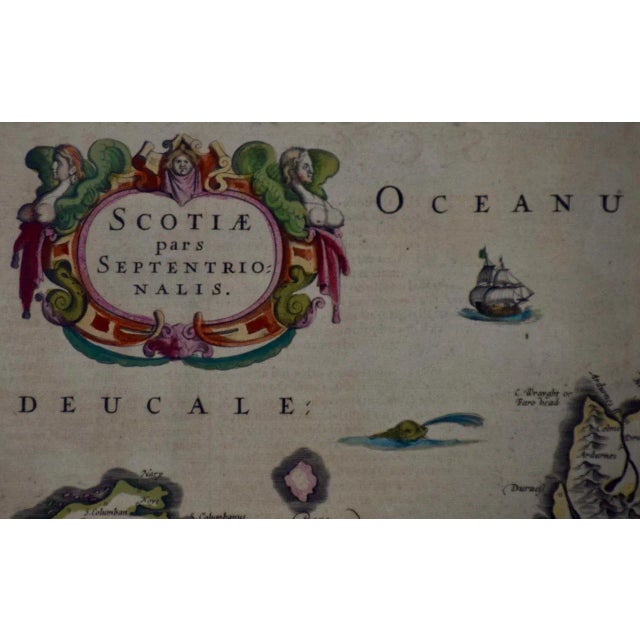 Neoclassical Northern Scotland: 17th Century Hand-Colored Map by Mercator, 1636 For Sale - Image 3 of 7