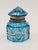 Glass Antique Art Deco French Inkwell in Blue Faceted Glass, 1920 For Sale - Image 7 of 10