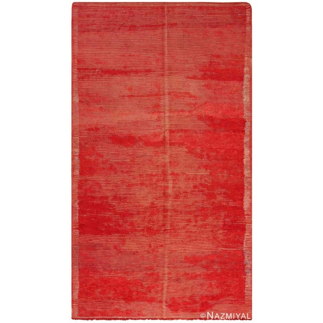 Beautiful Double Sided Vintage Moroccan Red Rug, Country of Origin: Morocco, Circa Date: Mid 20th Century