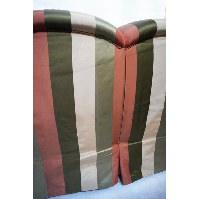Green Late 20th Century Custom Edward Ferrell Silk Stripe Loveseat For Sale - Image 8 of 18