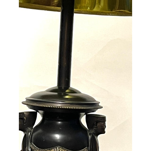 1930s Antique Brass Fabric Shade Cherub Table Lamp, 1930s For Sale - Image 5 of 11