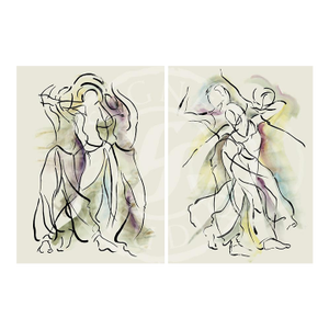 Semi Abstract Figurative Giclee Reproduction Prints - Set of 2
