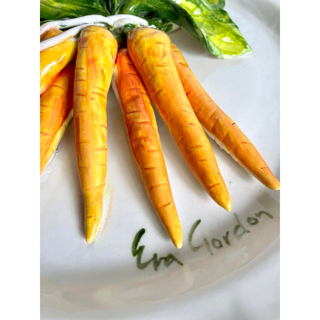 Farmhouse Late 20th Century Eva Gordon Trompe L’Oeil Carrot Plate, Signed Canadian Studio Pottery For Sale - Image 3 of 8