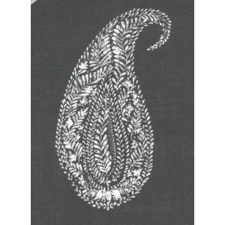American Lauren Liess Live Paisley Fabric in Black & White For Sale - Image 3 of 4