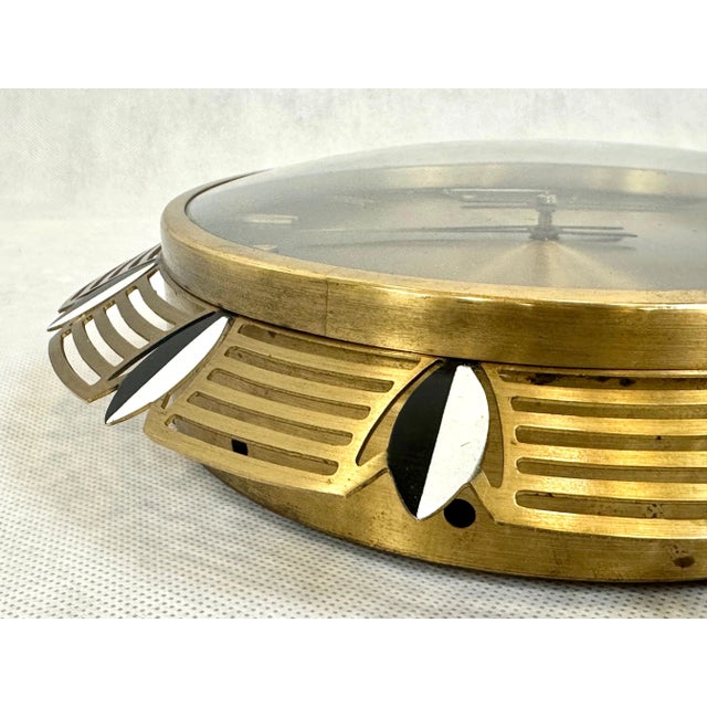 Mid-Century Brass Wall Clock from Atlanta, 1960s For Sale - Image 6 of 11