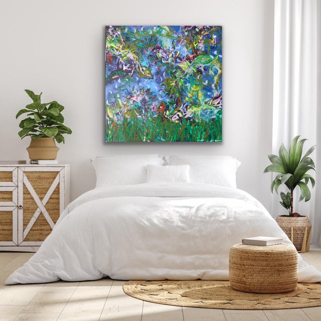 Exuberant Guests Original Abstract Oil Painting by Lisa Finlayson For Sale - Image 4 of 15