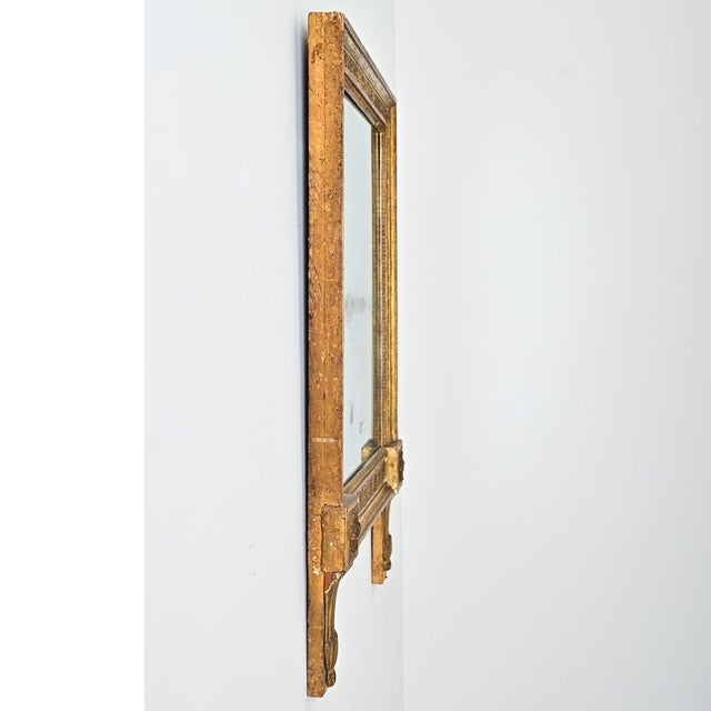 French French 18th Century Gilt Bridal Mirror For Sale - Image 3 of 12