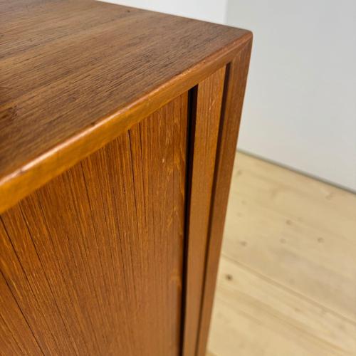 Teak Sideboard with Retractable Doors by Kai Kristiansen Denmark, 1960s For Sale - Image 6 of 11