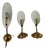 Italian Brass Glass Sconces, 1950s, Set of 3 For Sale