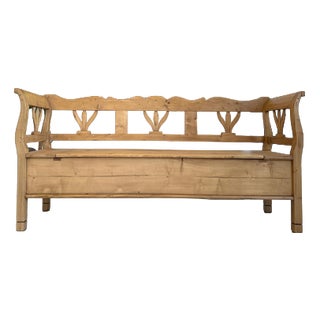 Farmhouse Chest Bench in Wood For Sale