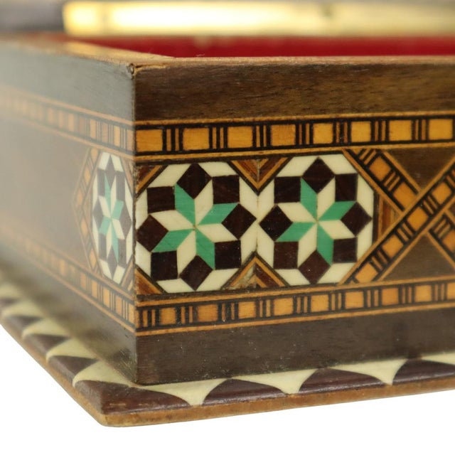 Marquetry Inlay Jewelry Trinket Box, 1970s For Sale - Image 17 of 18