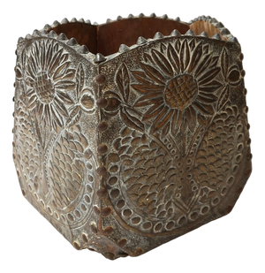 Art Nouveau Planter or Jardinier in Hardinated Brass and Copper, 1900s
