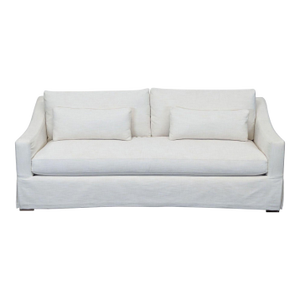 Restoration Hardware Belgian White Slipcovered Fabric Loveseat With Cushions