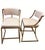 Pair of Ballard Designs Allister counter stools featuring sculptural metal frames in a matte antique brass finish with...