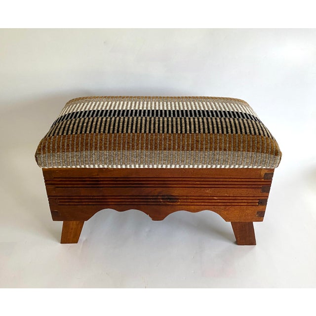 Arts & Crafts Upholstered Foot Stool For Sale - Image 9 of 9