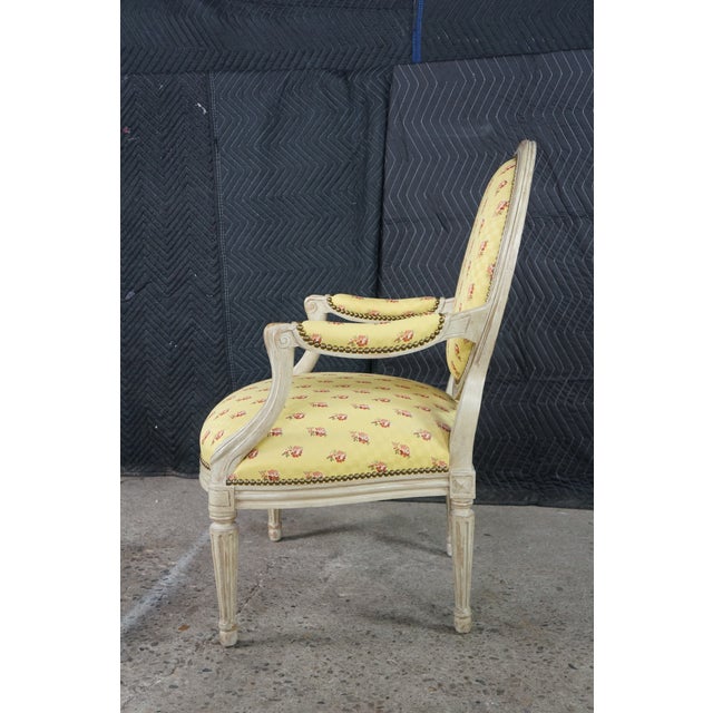 Yellow 2 Late 20th Century Minton Spidell Neoclassical George III Style Balloon Back Open Arm Chairs Pair For Sale - Image 8 of 18