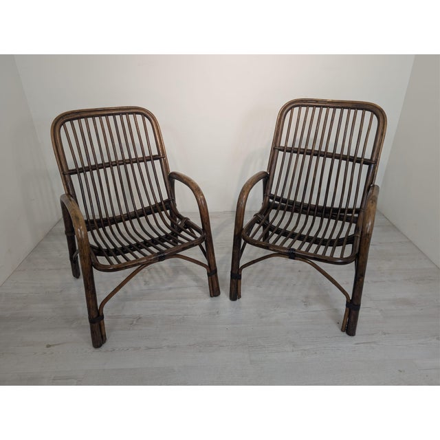 Vintage Italian Bamboo Armchair, 1970s For Sale - Image 4 of 18
