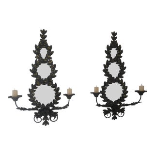 Vintage Venetian Style Wall Candle Sconces- Set of 2 For Sale