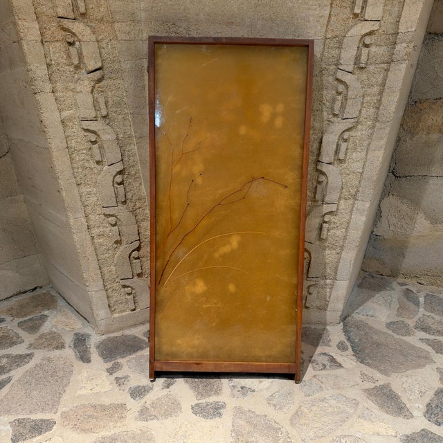 Vintage Japanese Four-Panel Folding Floor Screen Mid Century Organic Modern For Sale - Image 16 of 17