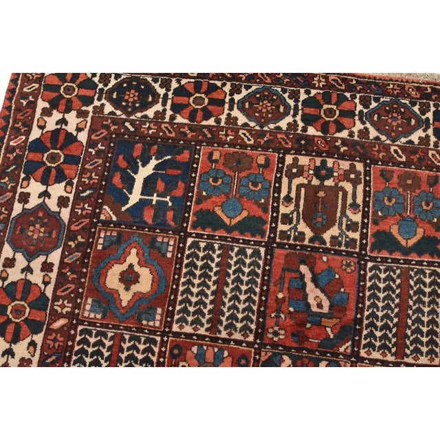 Textile Bakhtiari Rug 7’2” X 10’1” Multicolor Wool Semi-Antique Hand-Knotted Carpet For Sale - Image 7 of 15