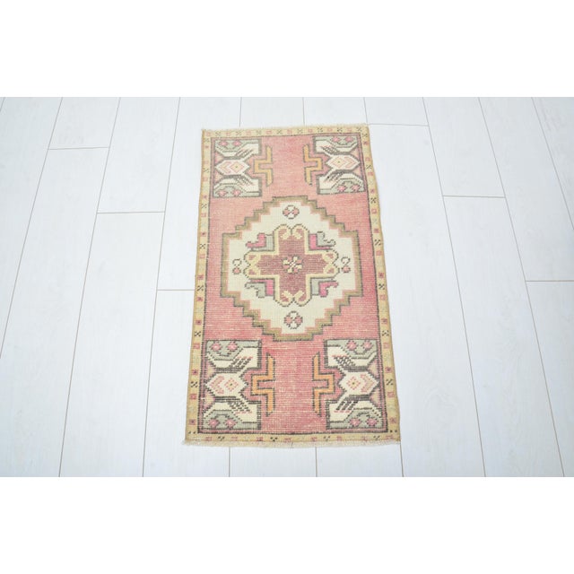 Handmade wool carpet in Turkish Anatolia , Vintage Oushak Rug,Turkish Vintage Anatolian Rug, Handmade wool Rug . One Of...